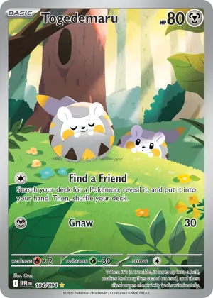 Togedemaru Pokémon Phantasmal Flames #104 Holo