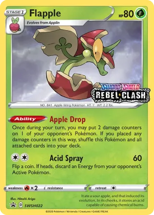 Flapple Pokémon SWSH Black Star Promos #SWSH022 Holo