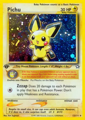 Pichu Pokémon Neo Genesis #12 Unlimited Holo