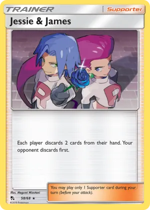 Jessie & James Pokémon Hidden Fates #58 Reverse Holo