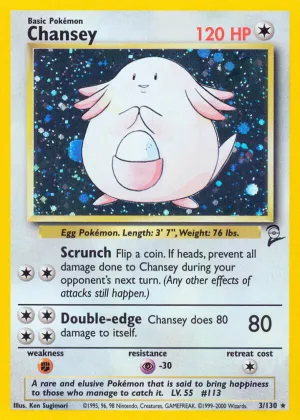 Chansey Pokémon Base Set 2 #3 Holo