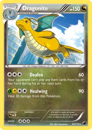 Dragonite Pokémon Plasma Freeze #83 Reverse Holo
