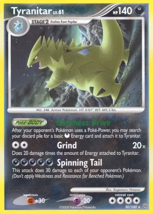 Tyranitar Pokémon Stormfront #30 Reverse Holo