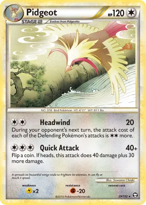 Pidgeot Pokémon HS—Triumphant #29 Reverse Holo