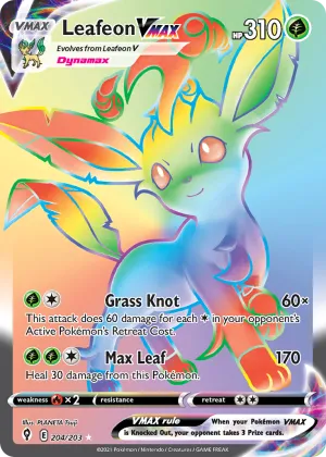 Leafeon VMAX Pokémon Evolving Skies #204 Holo