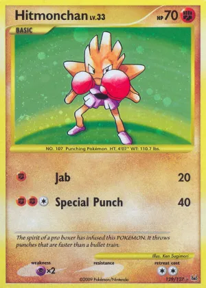 Hitmonchan Pokémon Platinum #129 Holo