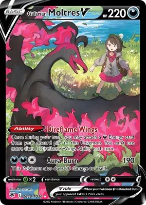 Galarian Moltres V Pokémon Astral Radiance Trainer Gallery #TG20 Holo
