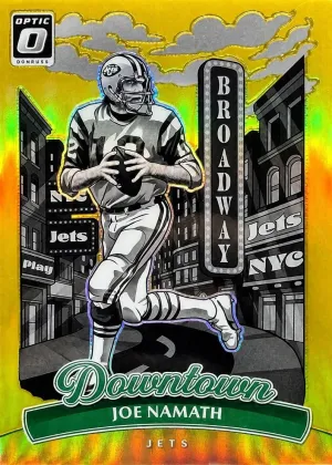 Joe Namath 2025 Donruss Optic Downtown Legends Football Gold #6