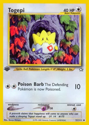 Togepi Pokémon Neo Genesis #51 1st Edition