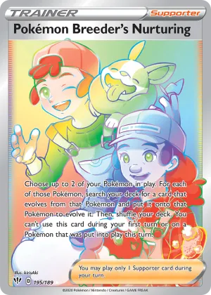 Pokémon Breeder's Nurturing Pokémon Darkness Ablaze #195 Holo