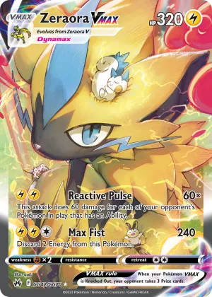 Zeraora VMAX Pokémon Crown Zenith Galarian Gallery #GG42 Holo