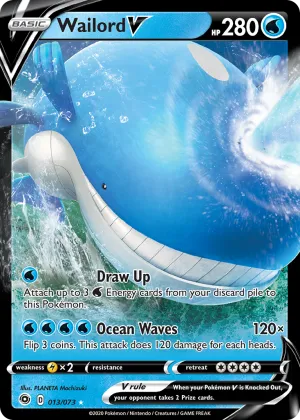 Wailord V Pokémon Champion's Path #13 Holo
