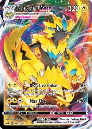 Zeraora VMAX Pokémon Crown Zenith #54 Holo