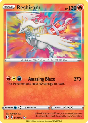 Reshiram Pokémon Shining Fates #17 Holo