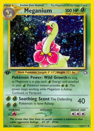 Meganium Pokémon Neo Genesis #11 Unlimited Holo