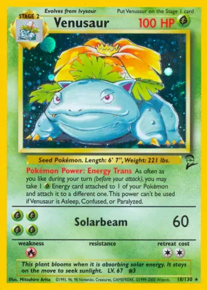 Venusaur Pokémon Base Set 2 #18 Holo