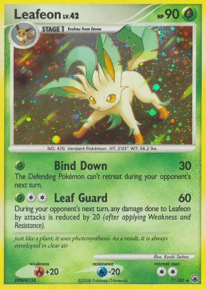 Leafeon Pokémon Majestic Dawn #7 Reverse Holo