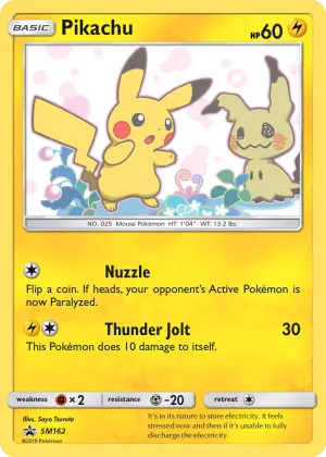 Pikachu Pokémon SM Black Star Promos #SM162 Holo