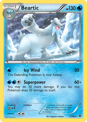 Beartic Pokémon Emerging Powers #31 Reverse Holo