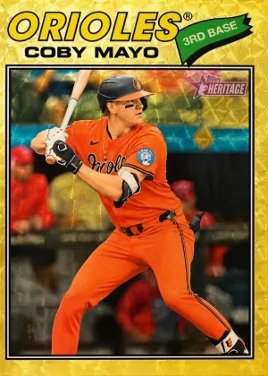 Coby Mayo 2026 Topps Heritage Chrome Baseball Superfractor #49