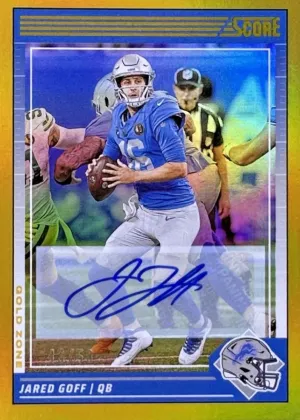 Jared Goff 2024 Panini Score Signatures Football Gold Zone #94