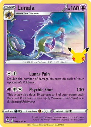 Lunala Pokémon Celebrations #15 Holo