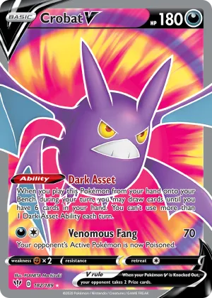 Crobat V Pokémon Darkness Ablaze #182 Holo