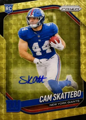 Cam Skattebo 2025 Panini Prizm Rookie Autographs Football Gold Vinyl #363