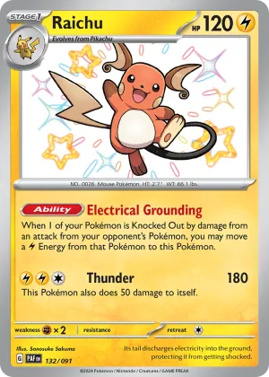 Raichu Pokémon Paldean Fates #132 Holo