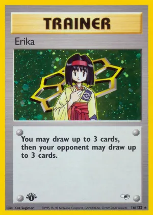 Erika Pokémon Gym Heroes #16 1st Edition Holo