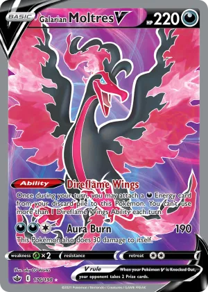 Galarian Moltres V Pokémon Chilling Reign #176 Holo