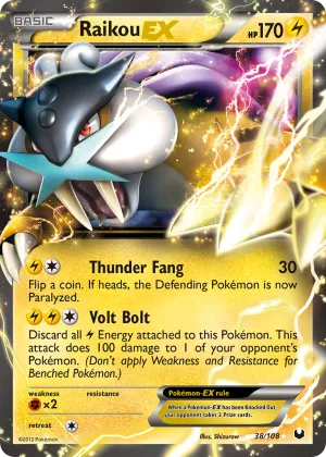 Raikou-EX Pokémon Dark Explorers #38 Holo