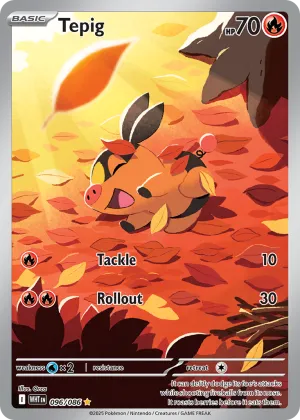 Tepig Pokémon White Flare #96 Holo