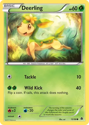 Deerling Pokémon Emerging Powers #15 Reverse Holo