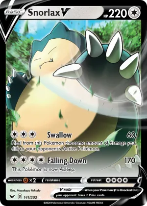 Snorlax V Pokémon Sword & Shield #141 Holo