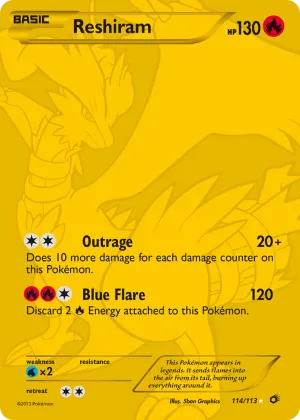 Reshiram Pokémon Legendary Treasures #114 Holo