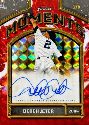 Derek Jeter 2026 Topps Finest Moments Autographs Baseball Red Refractor #FMA-DJ