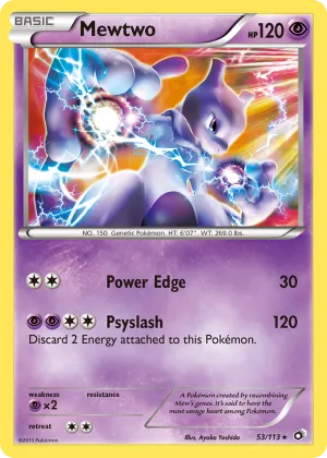 Mewtwo Pokémon Legendary Treasures #53 Reverse Holo