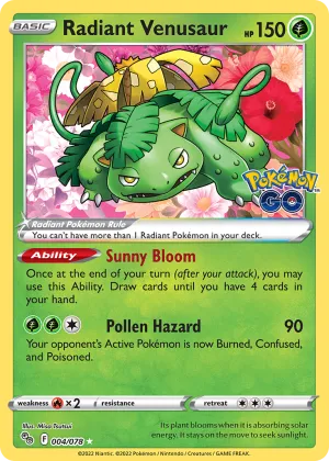 Radiant Venusaur Pokémon Pokémon GO #4 Holo