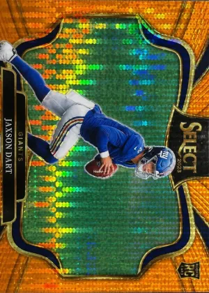Jaxson Dart 2025 Panini Select Field Level Football Neon Orange Pulsar #493