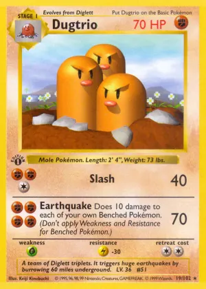 Dugtrio Pokémon Base #19