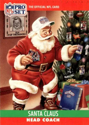 Santa Claus 1990 Pro Set Santa Claus Collectible Football #1990