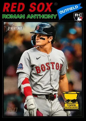 Roman Anthony 2026 Topps Heritage Chrome Baseball Black Bordered Refractor #86