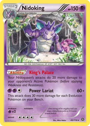 Nidoking Pokémon Steam Siege #45 Reverse Holo