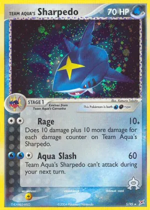 Team Aqua's Sharpedo Pokémon Team Magma vs Team Aqua #5 Reverse Holo