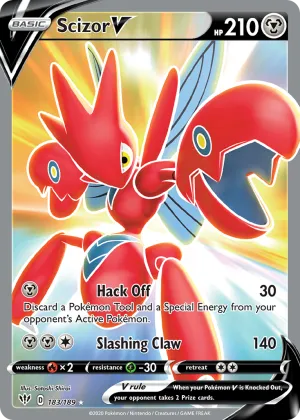 Scizor V Pokémon Darkness Ablaze #183 Holo
