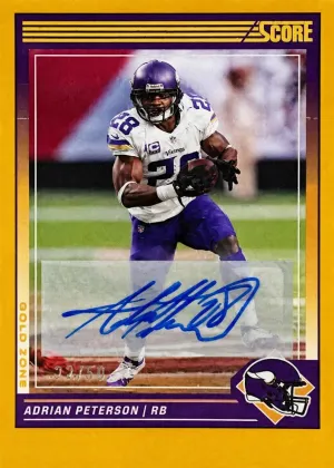 Adrian Peterson 2024 Panini Score Signatures Football Gold Zone #188