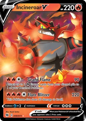 Incineroar V Pokémon Champion's Path #8 Holo