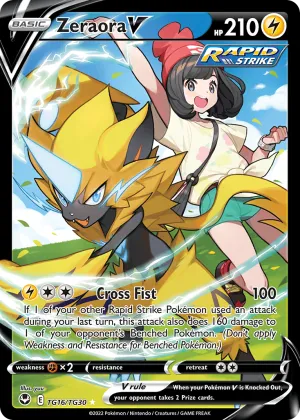 Zeraora V Pokémon Silver Tempest Trainer Gallery #TG16 Holo