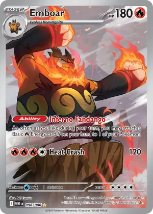 Emboar Pokémon White Flare #98 Holo